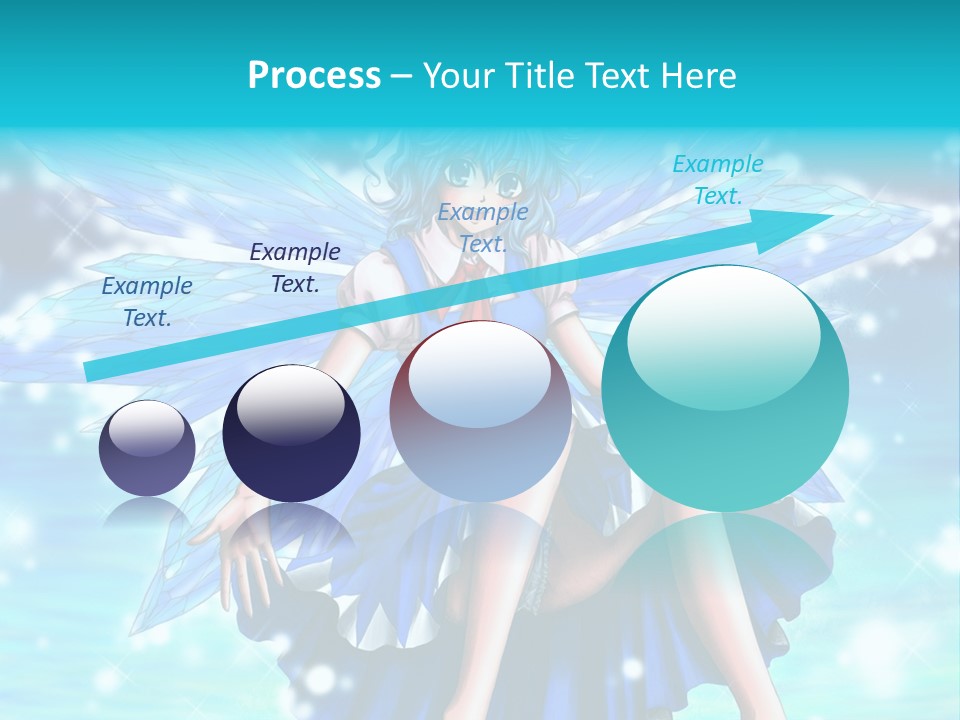 A Girl In A Blue Dress Is Sitting On The Ground PowerPoint Template