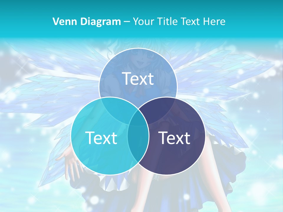 A Girl In A Blue Dress Is Sitting On The Ground PowerPoint Template