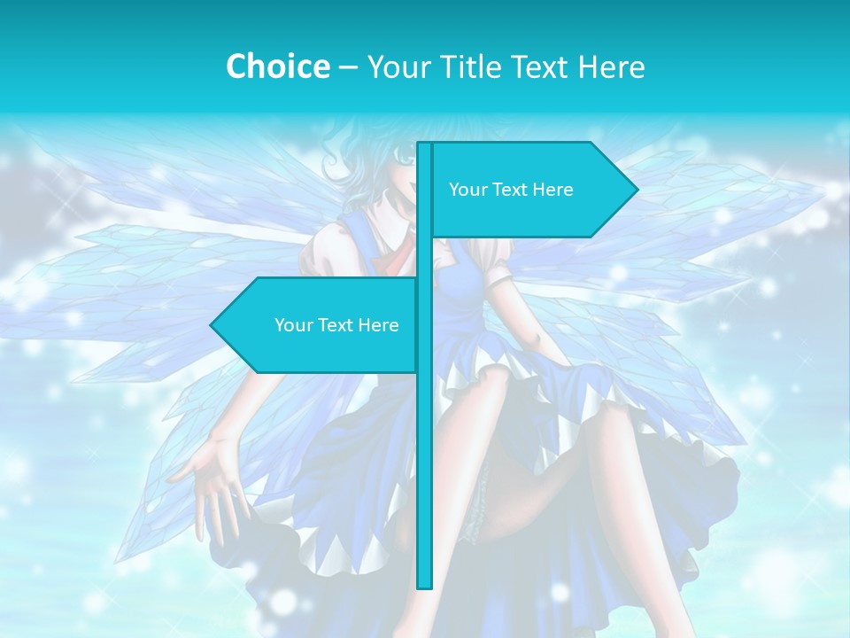 A Girl In A Blue Dress Is Sitting On The Ground PowerPoint Template