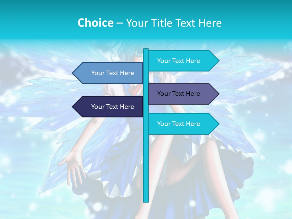 A Girl In A Blue Dress Is Sitting On The Ground PowerPoint Template