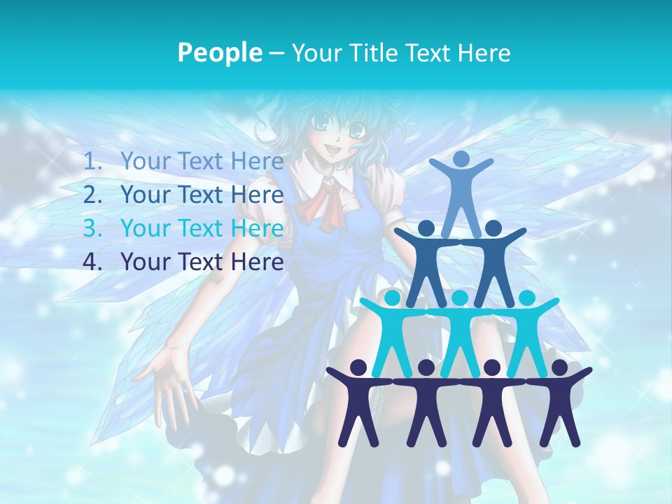 A Girl In A Blue Dress Is Sitting On The Ground PowerPoint Template