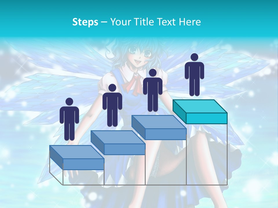 A Girl In A Blue Dress Is Sitting On The Ground PowerPoint Template