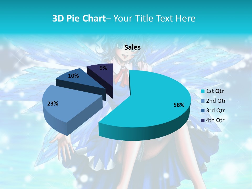 A Girl In A Blue Dress Is Sitting On The Ground PowerPoint Template