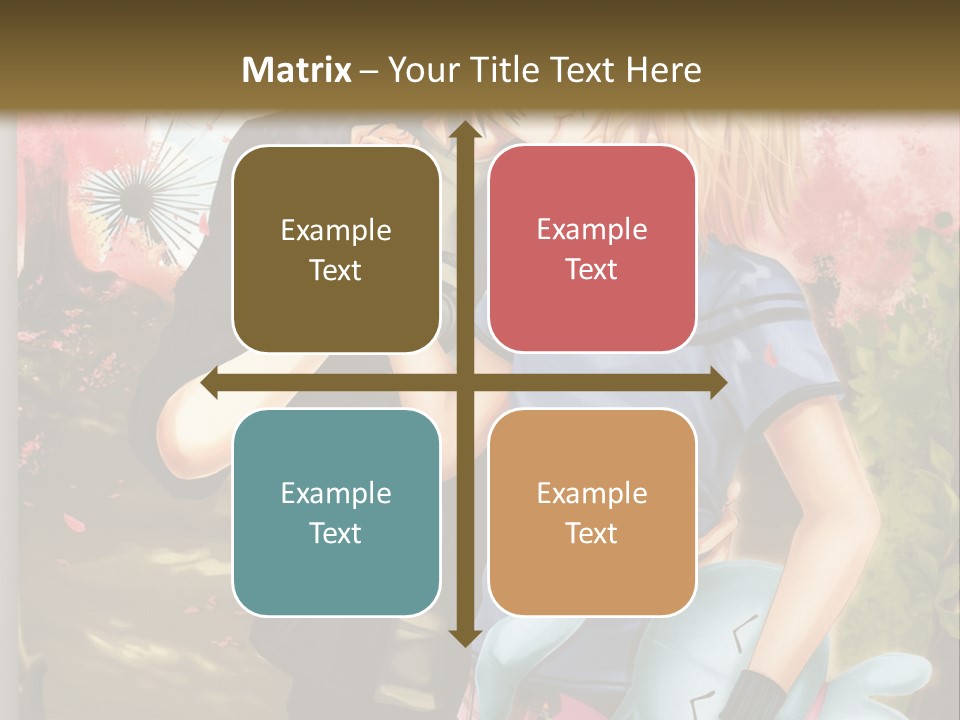 A Man And Woman Kissing In Front Of A Tree PowerPoint Template