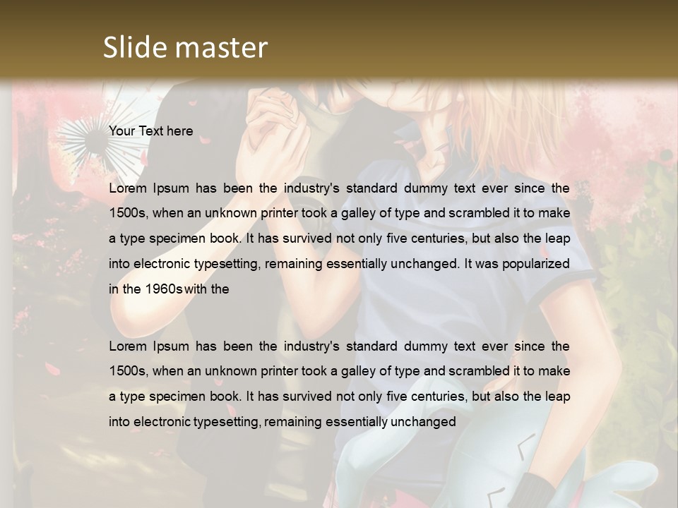 A Man And Woman Kissing In Front Of A Tree PowerPoint Template