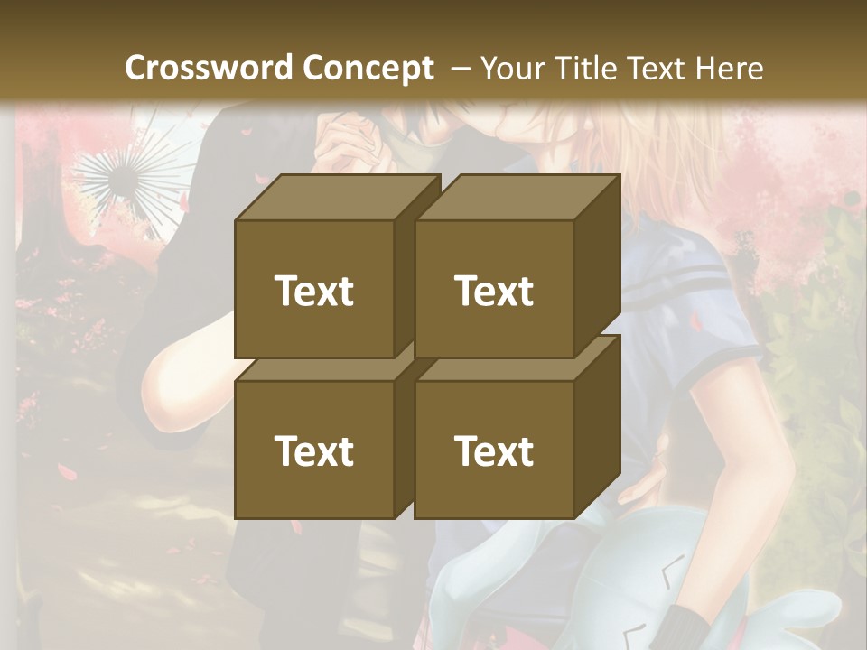 A Man And Woman Kissing In Front Of A Tree PowerPoint Template