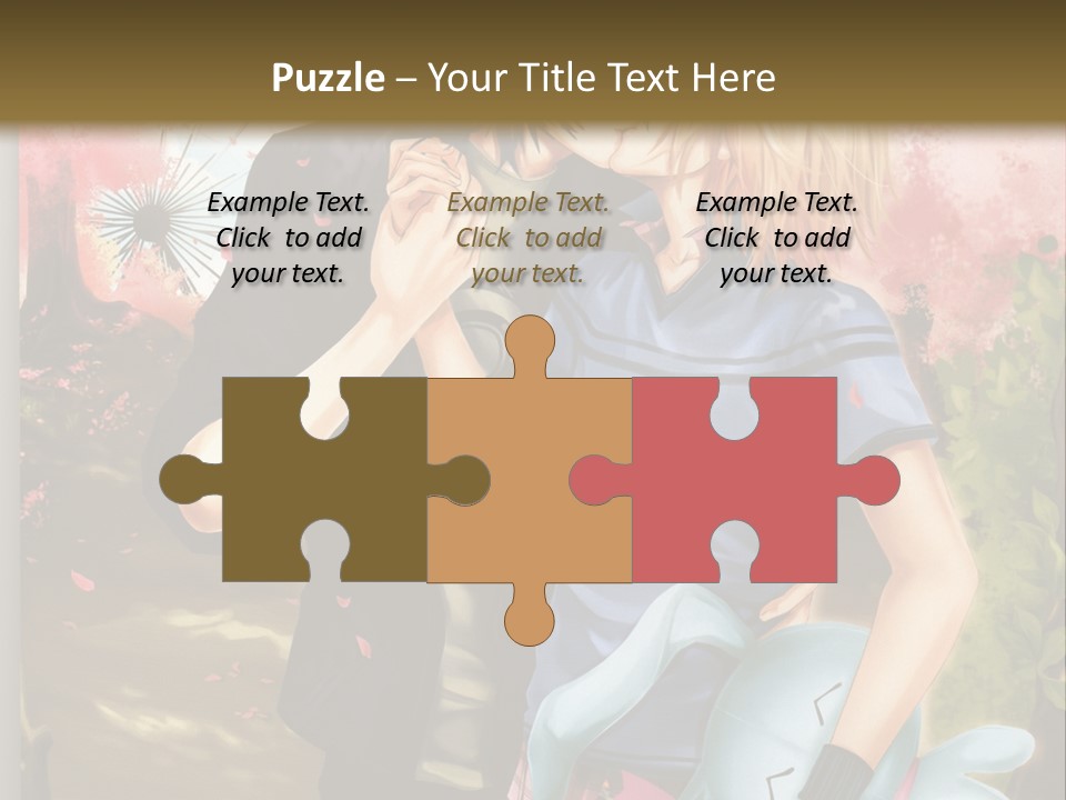 A Man And Woman Kissing In Front Of A Tree PowerPoint Template