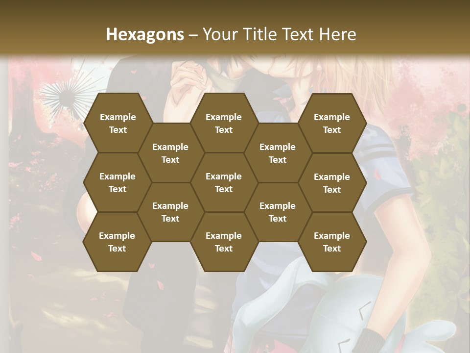 A Man And Woman Kissing In Front Of A Tree PowerPoint Template