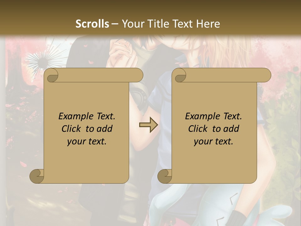 A Man And Woman Kissing In Front Of A Tree PowerPoint Template