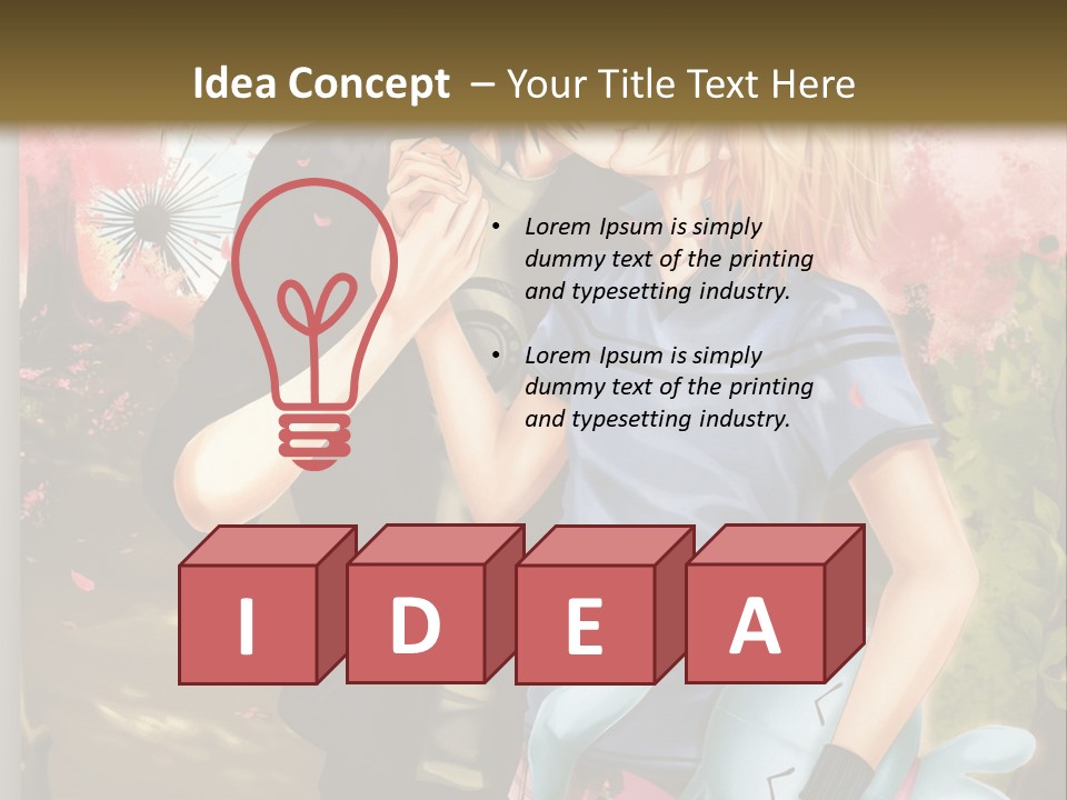 A Man And Woman Kissing In Front Of A Tree PowerPoint Template