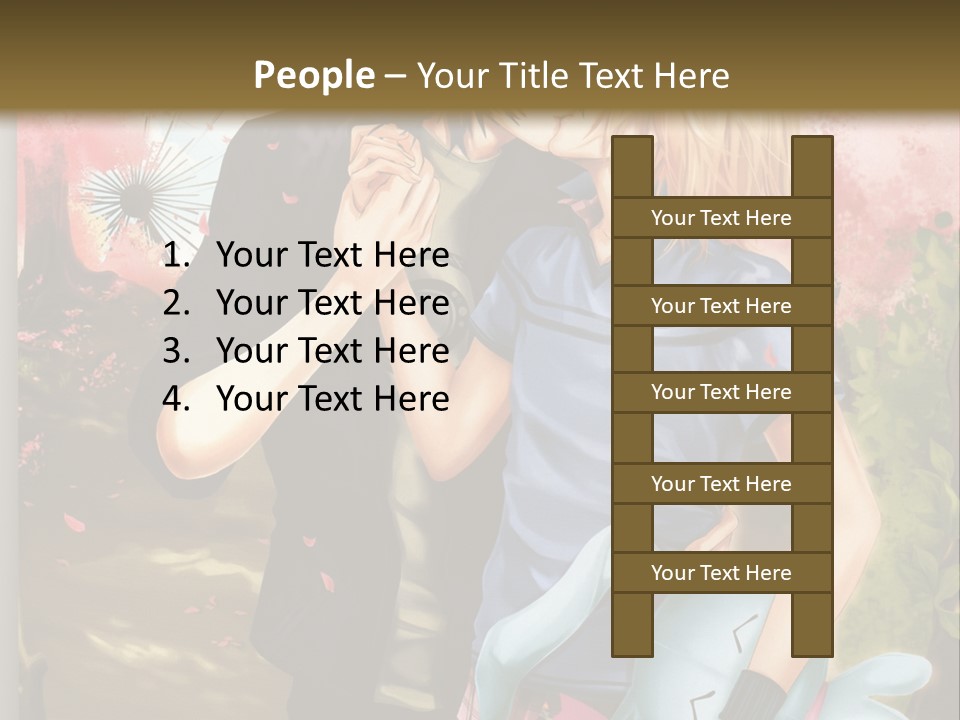 A Man And Woman Kissing In Front Of A Tree PowerPoint Template