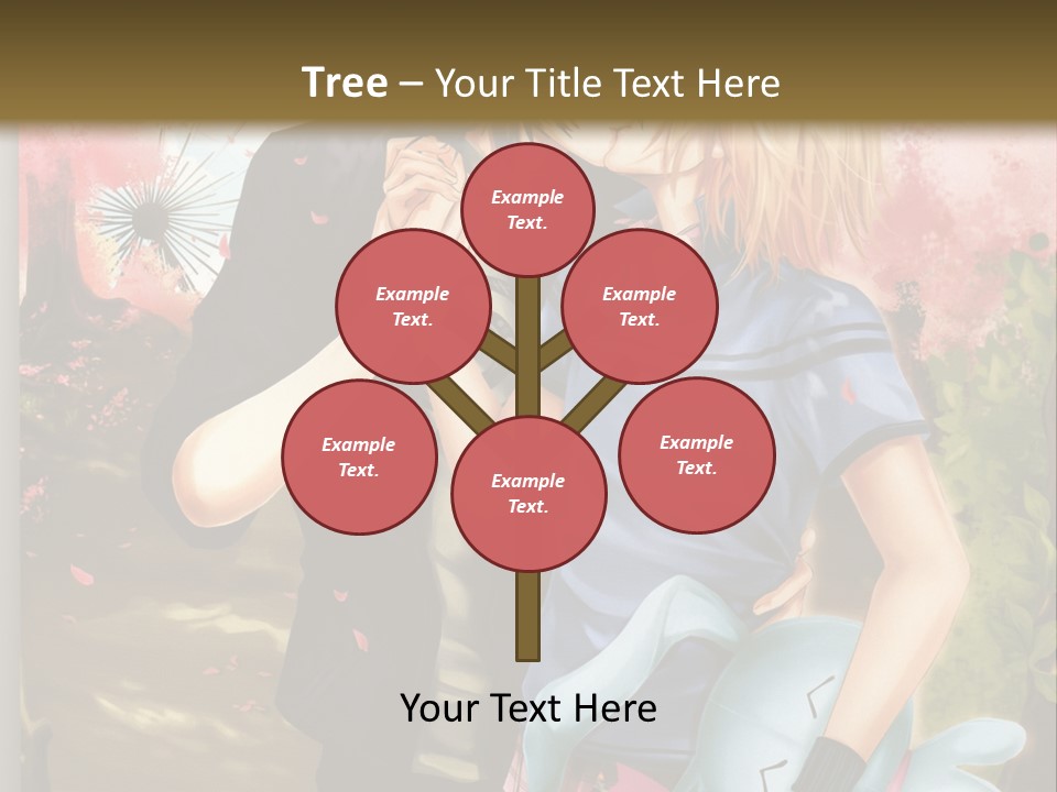 A Man And Woman Kissing In Front Of A Tree PowerPoint Template