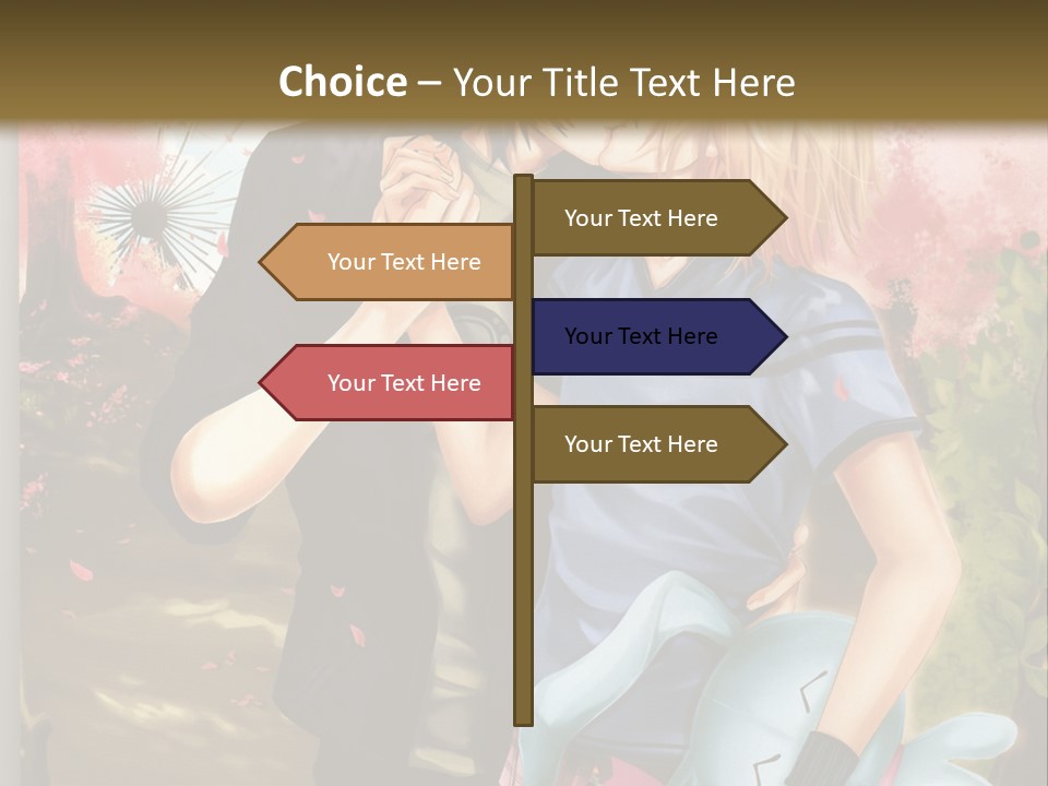 A Man And Woman Kissing In Front Of A Tree PowerPoint Template