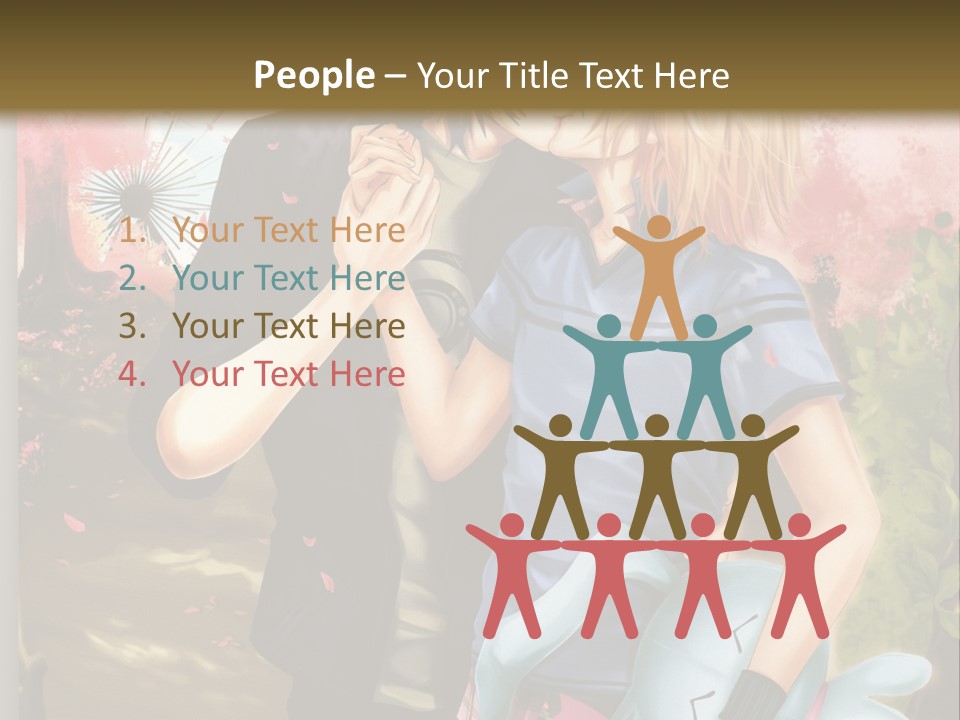 A Man And Woman Kissing In Front Of A Tree PowerPoint Template