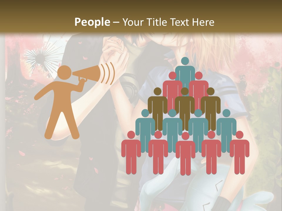 A Man And Woman Kissing In Front Of A Tree PowerPoint Template