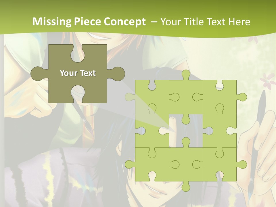 A Couple Of Anime Characters Sitting Next To Each Other PowerPoint Template