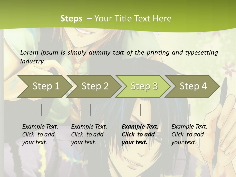 A Couple Of Anime Characters Sitting Next To Each Other PowerPoint Template