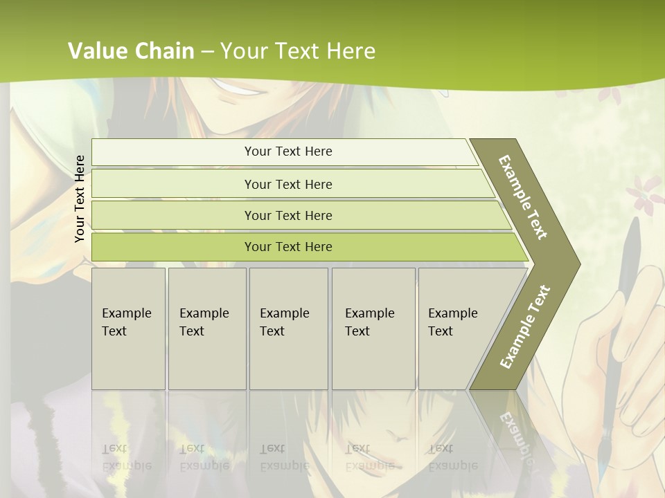 A Couple Of Anime Characters Sitting Next To Each Other PowerPoint Template