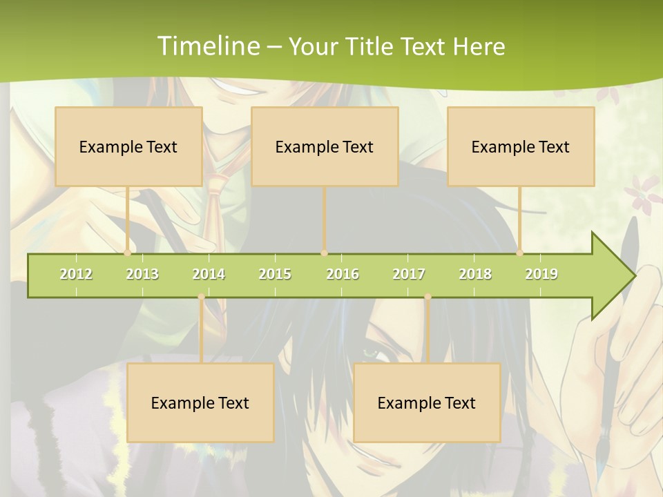 A Couple Of Anime Characters Sitting Next To Each Other PowerPoint Template