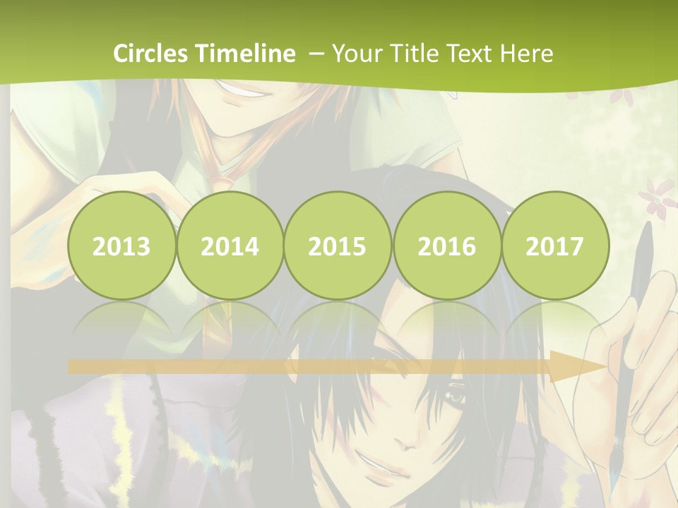 A Couple Of Anime Characters Sitting Next To Each Other PowerPoint Template