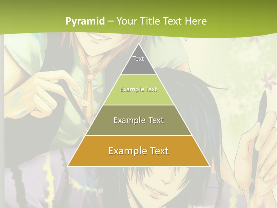 A Couple Of Anime Characters Sitting Next To Each Other PowerPoint Template