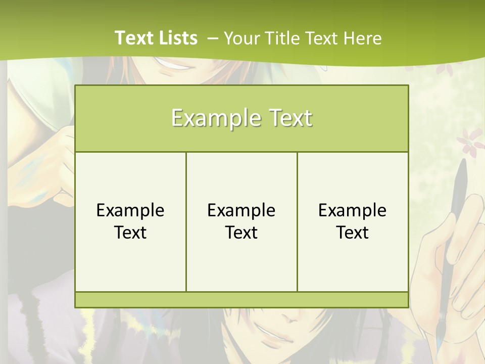 A Couple Of Anime Characters Sitting Next To Each Other PowerPoint Template