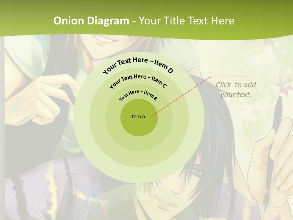 A Couple Of Anime Characters Sitting Next To Each Other PowerPoint Template