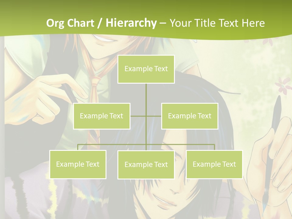 A Couple Of Anime Characters Sitting Next To Each Other PowerPoint Template
