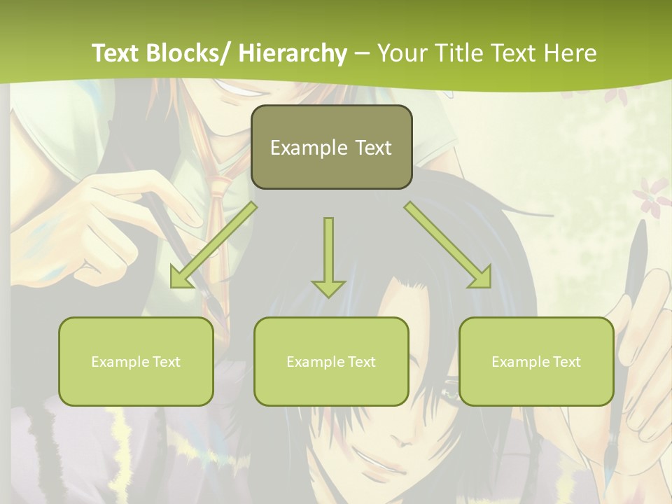 A Couple Of Anime Characters Sitting Next To Each Other PowerPoint Template