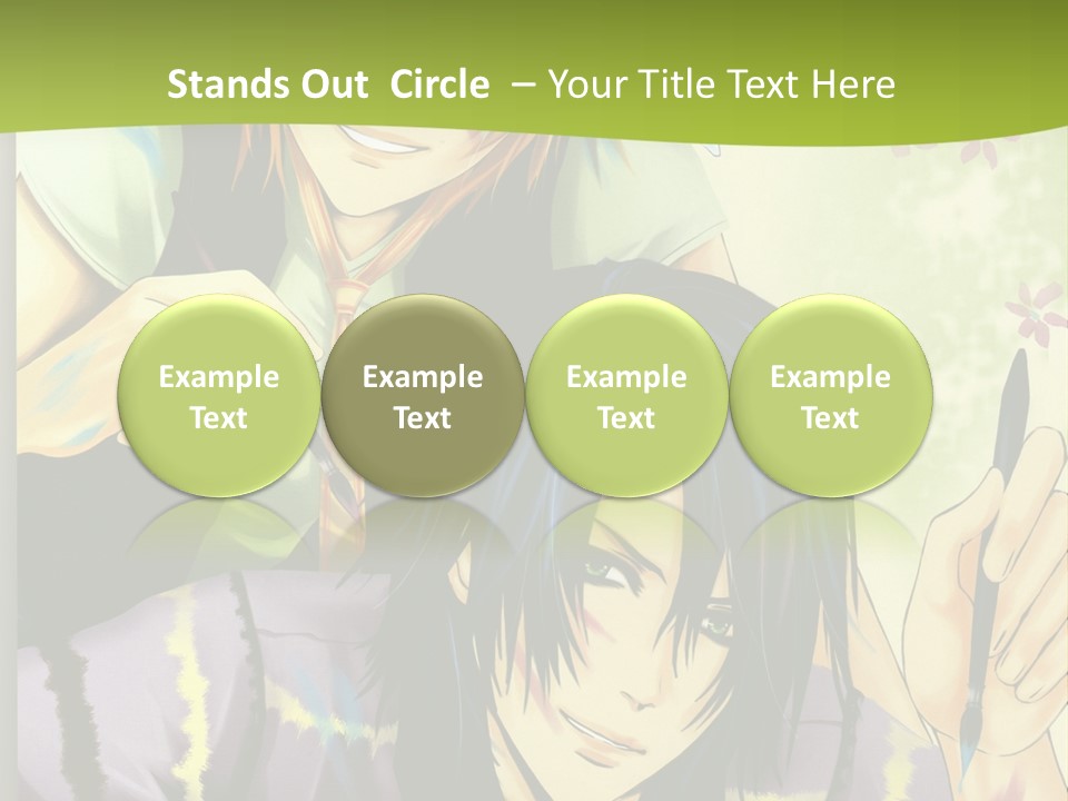 A Couple Of Anime Characters Sitting Next To Each Other PowerPoint Template