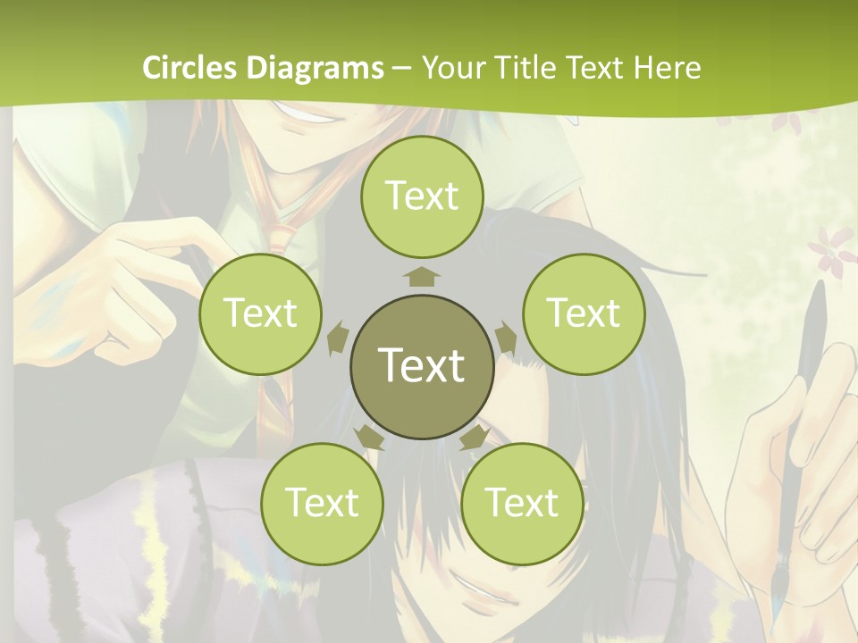 A Couple Of Anime Characters Sitting Next To Each Other PowerPoint Template