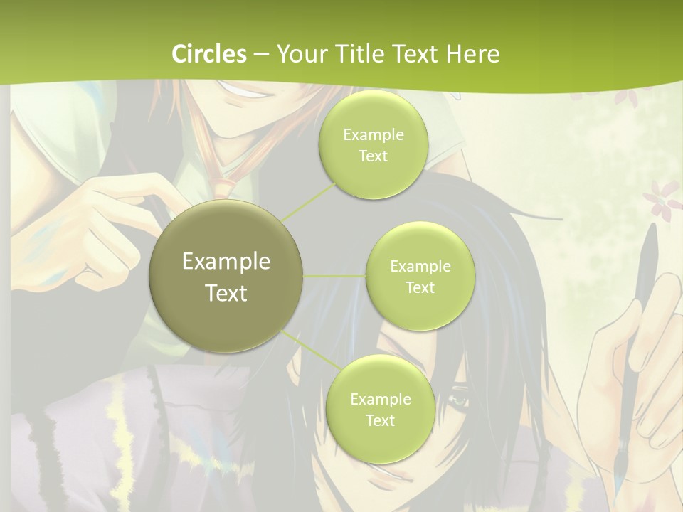 A Couple Of Anime Characters Sitting Next To Each Other PowerPoint Template