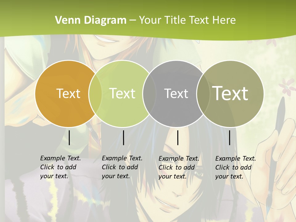 A Couple Of Anime Characters Sitting Next To Each Other PowerPoint Template