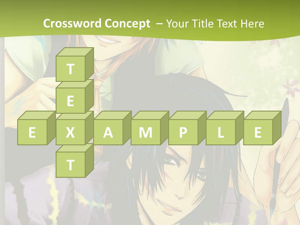 A Couple Of Anime Characters Sitting Next To Each Other PowerPoint Template