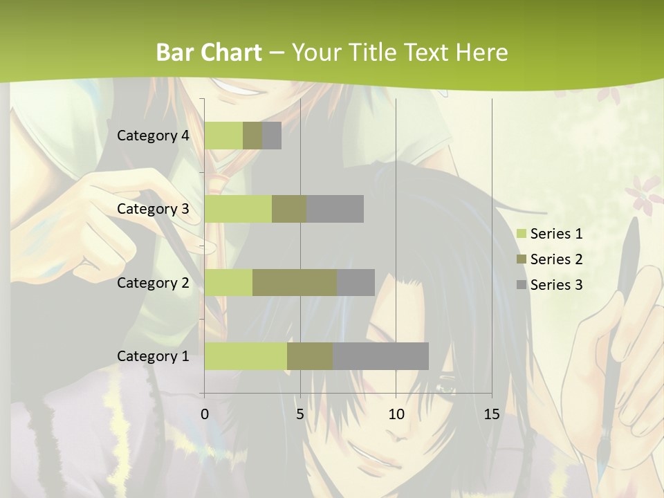 A Couple Of Anime Characters Sitting Next To Each Other PowerPoint Template