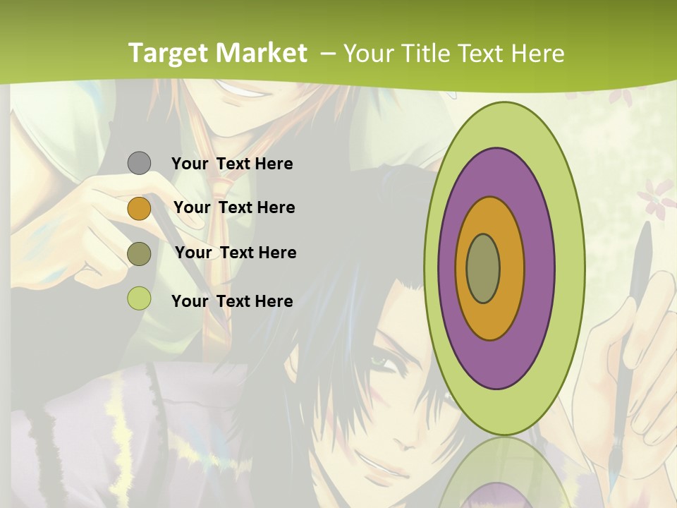 A Couple Of Anime Characters Sitting Next To Each Other PowerPoint Template