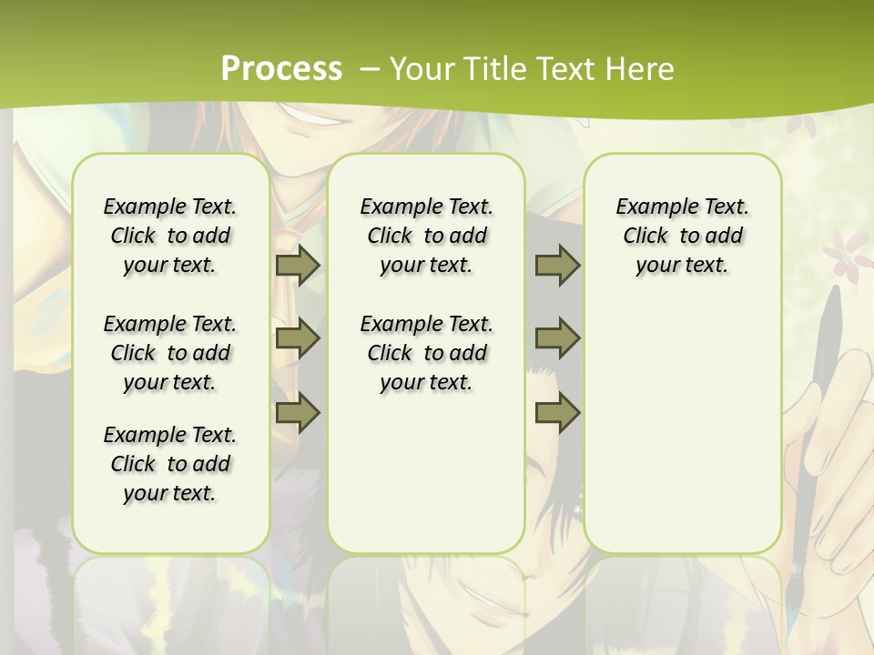 A Couple Of Anime Characters Sitting Next To Each Other PowerPoint Template