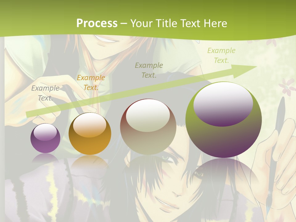 A Couple Of Anime Characters Sitting Next To Each Other PowerPoint Template