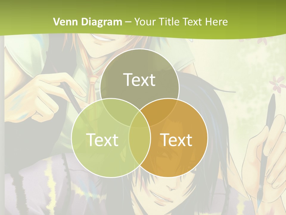 A Couple Of Anime Characters Sitting Next To Each Other PowerPoint Template