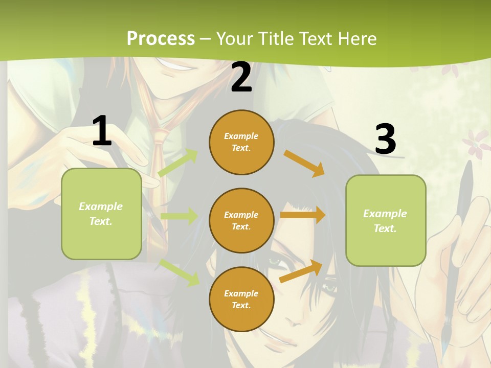 A Couple Of Anime Characters Sitting Next To Each Other PowerPoint Template