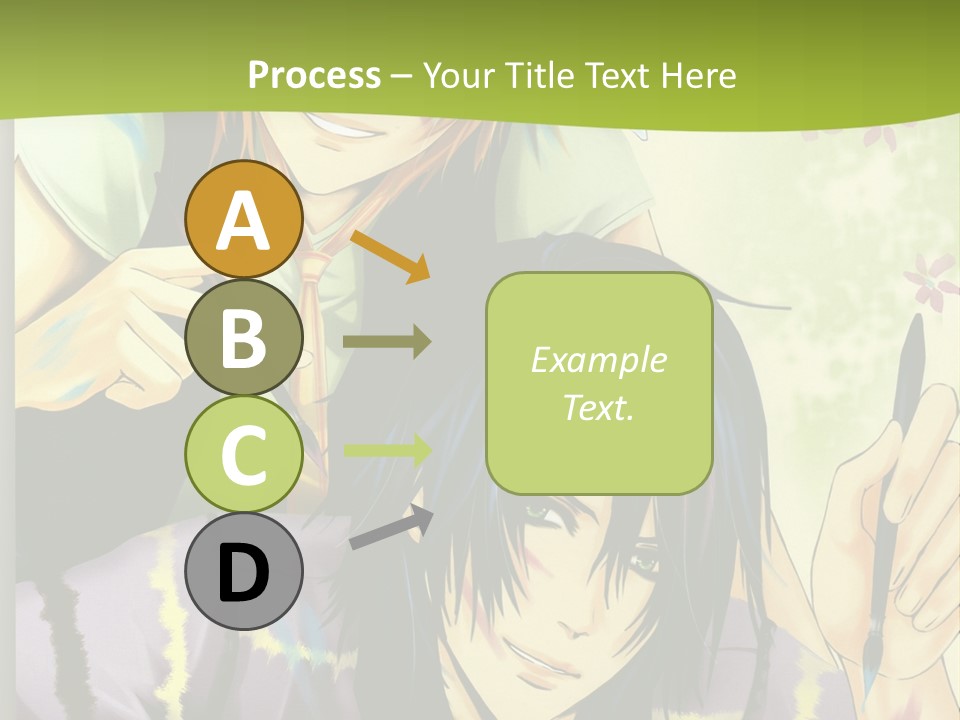A Couple Of Anime Characters Sitting Next To Each Other PowerPoint Template