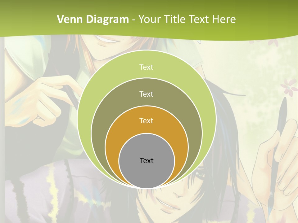 A Couple Of Anime Characters Sitting Next To Each Other PowerPoint Template