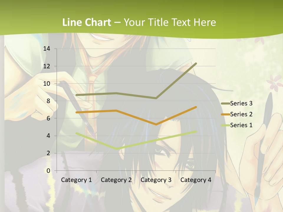 A Couple Of Anime Characters Sitting Next To Each Other PowerPoint Template