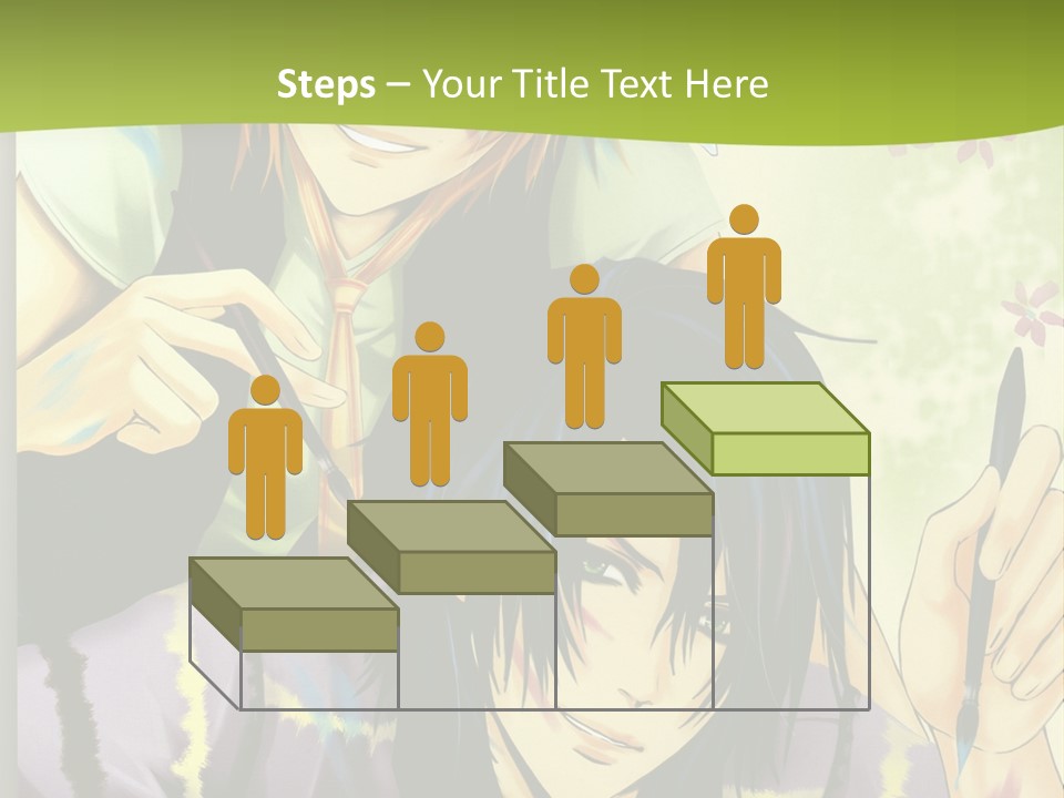A Couple Of Anime Characters Sitting Next To Each Other PowerPoint Template