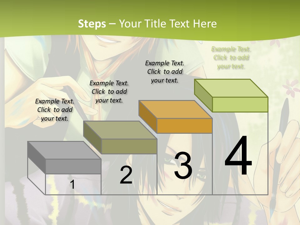 A Couple Of Anime Characters Sitting Next To Each Other PowerPoint Template