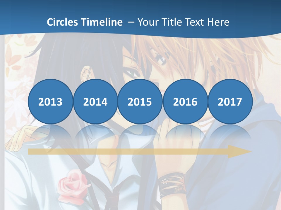 A Couple Of Anime Characters Kissing In Front Of A Blue Background PowerPoint Template