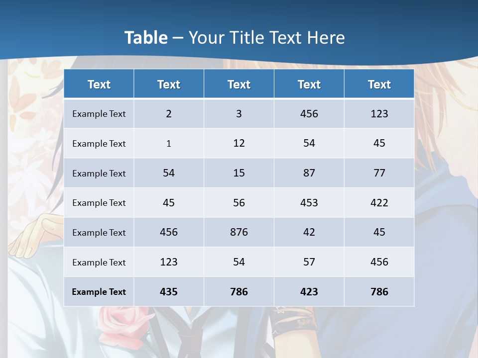 A Couple Of Anime Characters Kissing In Front Of A Blue Background PowerPoint Template