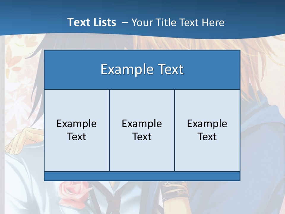 A Couple Of Anime Characters Kissing In Front Of A Blue Background PowerPoint Template