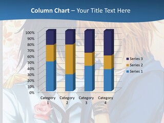 A Couple Of Anime Characters Kissing In Front Of A Blue Background PowerPoint Template