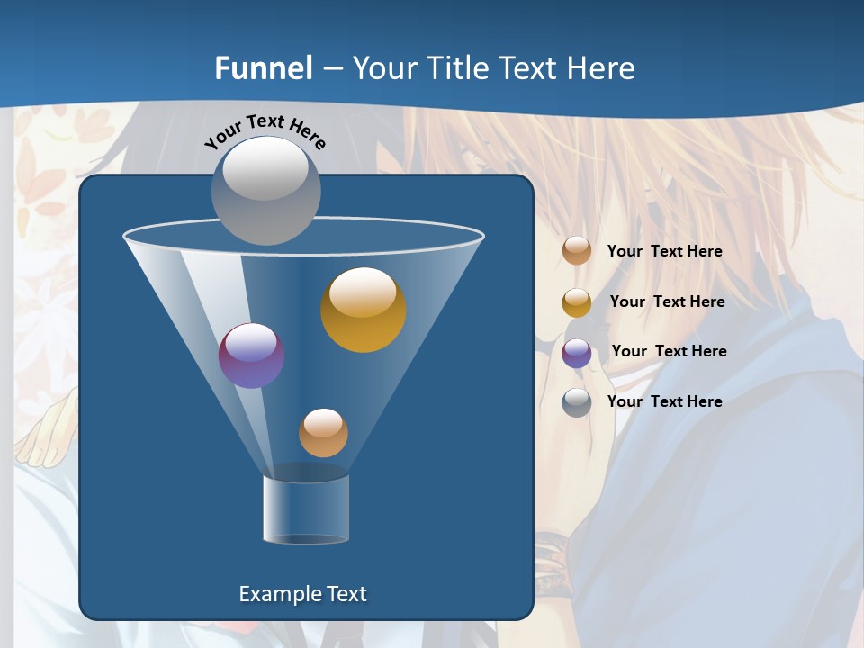 A Couple Of Anime Characters Kissing In Front Of A Blue Background PowerPoint Template